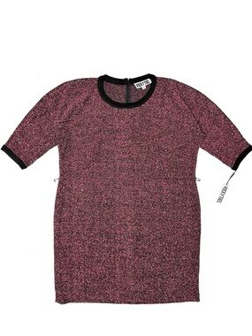 NWT Vicky Tiel 3X Tweed Sweater Dress Pink Metallic Gold Office Dressy